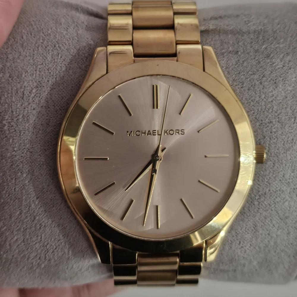 🛑SOLD🛑ichael Kors MK3493 Slim Runway Gold Tone Watch Dial Women - Picture 6 of 11